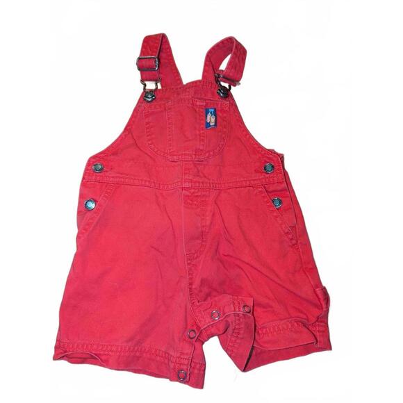 Vintage Gymboree Infant Red Cotton Overalls - Picture 1 of 3